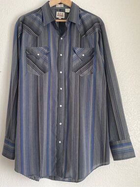 Vintage Ely Cattleman brushpopper western snap button down shirt, XLT